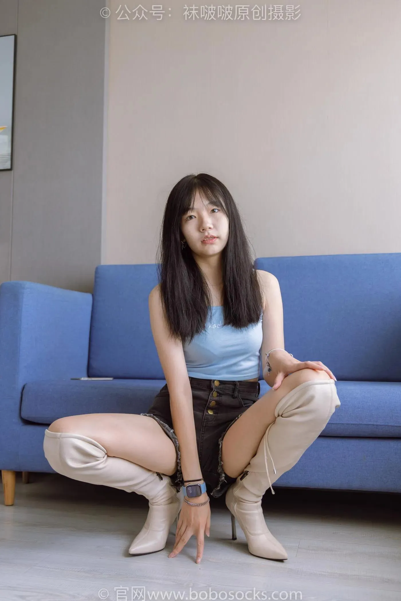 [BoBoSocks袜啵啵]NO.174 小甜豆-高跟长靴、白棉袜、裸足 [178P]插图6